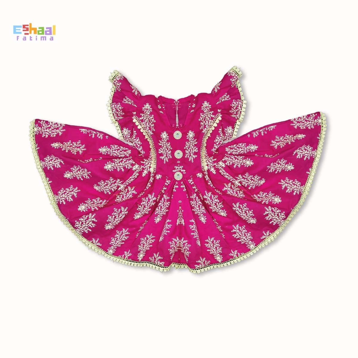Shocking pink baby frock. - Eshaal Fatima